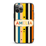 Bold Vertical Stripes with Polka Printed Design Custom Name Protective Phone Case Mobile Cover Durable Everyday Smartphone Shock Resistant