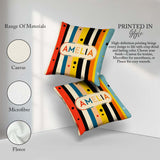 Custom Name Bold Vertical Stripes with Polka Dot Accent Seamless Square Filled Cushion Throw Pillow Sofa Bed Home Decor Zip Washable UK Made