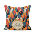 Custom Name Textured Abstract Rounded Pattern Seamless Name Cute Square Filled Cushion Throw Pillow Sofa Bed Home Decor Zip Washable UK Made