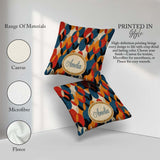 Custom Name Textured Abstract Rounded Pattern Seamless Name Cute Square Filled Cushion Throw Pillow Sofa Bed Home Decor Zip Washable UK Made
