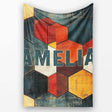Rustic Hexagon Geometric Texture Pattern Seamless Name Cute Unique  Personalised Custom Name Super Soft Fleece Blanket Bed Sofa Throw