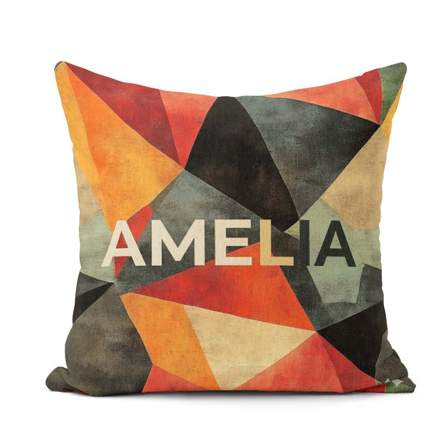 Custom Name Hexagon Mosaic Colorful Geometric Seamless Name Cute Square Filled Cushion Throw Pillow Sofa Bed Home Decor Zip Washable UK Made
