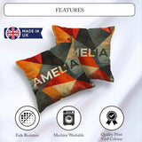 Custom Name Hexagon Mosaic Colorful Geometric Seamless Name Cute Square Filled Cushion Throw Pillow Sofa Bed Home Decor Zip Washable UK Made