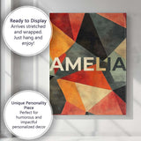 Personalised Name Hexagon Mosaic Colorful Custom  Unique Gift Idea Elegant Feature Canvas Wall Art Print Decor Picture Ready to Hang