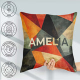 Custom Name Hexagon Mosaic Colorful Geometric Seamless Name Cute Square Filled Cushion Throw Pillow Sofa Bed Home Decor Zip Washable UK Made