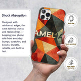 Hexagon Mosaic Colorful Geometric Printed Design Custom Name Protective Phone Case Mobile Cover Durable Everyday Smartphone Shock Resistant