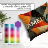 Custom Name Hexagon Mosaic Colorful Geometric Seamless Name Cute Square Filled Cushion Throw Pillow Sofa Bed Home Decor Zip Washable UK Made