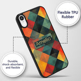 Abstract Organic Shapes Warm Earth Tone Pattern Custom Name Protective Phone Case Mobile Cover Durable Everyday Smartphone Shock Resistant