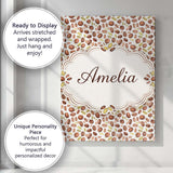Personalised Name Watercolor Coffee Beans Mixed Seeds Seamless Custom Modern Room Accent Canvas Wall Art Print Decor Picture Ready to Hang