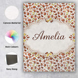 Personalised Name Watercolor Coffee Beans Mixed Seeds Seamless Custom Modern Room Accent Canvas Wall Art Print Decor Picture Ready to Hang
