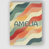 Personalised Name Soft Flowing Wave Abstract Custom Bespoke  Contemporary Display Canvas Wall Art Print Decor Picture Ready to Hang