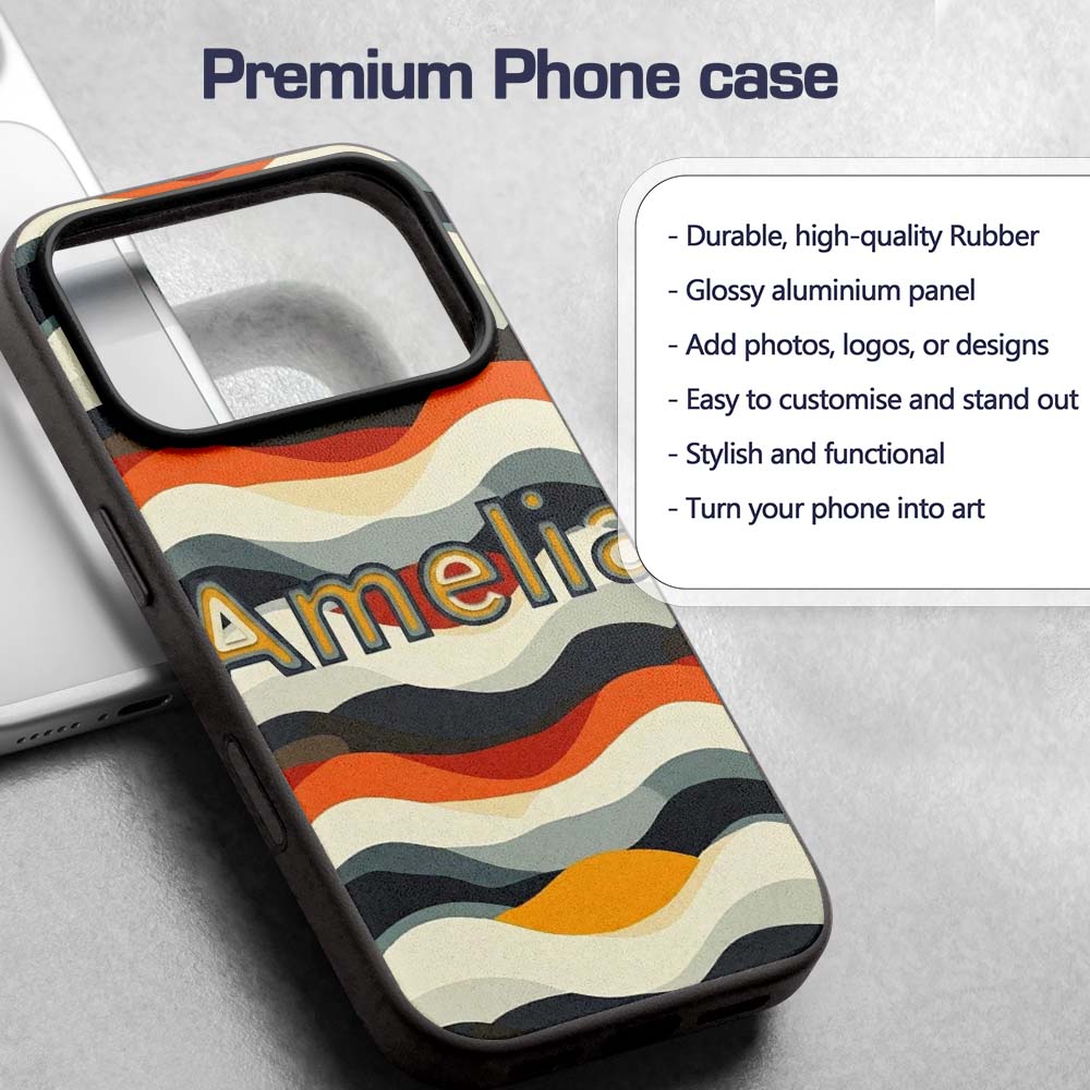 Layered Wave Stripes Minimal Pattern Seamless Custom Name Protective Phone Case Mobile Cover Durable Everyday Smartphone Shock Resistant