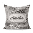 Custom Name Bold Black White Zebra Wave Pattern Seamless Name Square Filled Cushion Throw Pillow Sofa Bed Home Decor Zip Washable UK Made