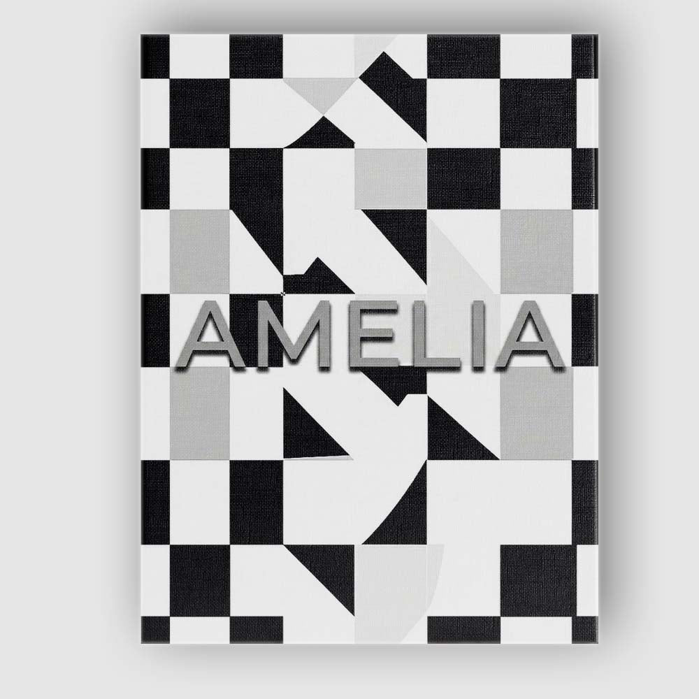 Personalised Name Modern Black White Custom Contemporary Display Creative Decorator Style Canvas Wall Art Print Decor Picture Ready to Hang