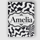 Personalised Name Black White Geometric Custom  Modern Room Accent Elegant Feature Canvas Wall Art Print Decor Picture Ready to Hang