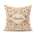 Custom Name Hand Drawn Beans and Leaves Seamless Pattern Cute Square Filled Cushion Throw Pillow Sofa Bed Home Decor Zip Washable UK Made