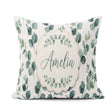 Custom Name Fresh Green Leaf Sprigs Botanical Seamless Name Cute Square Filled Cushion Throw Pillow Sofa Bed Home Decor Zip Washable UK Made