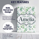 Personalised Name Light Sage Green Eucalyptus Custom Unique Gift Idea Modern Room Accent Canvas Wall Art Print Decor Picture Ready to Hang