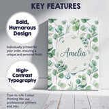 Personalised Name Soft Pastel Eucalyptus Custom  Unique Gift Idea Elegant Feature Canvas Wall Art Print Decor Picture Ready to Hang