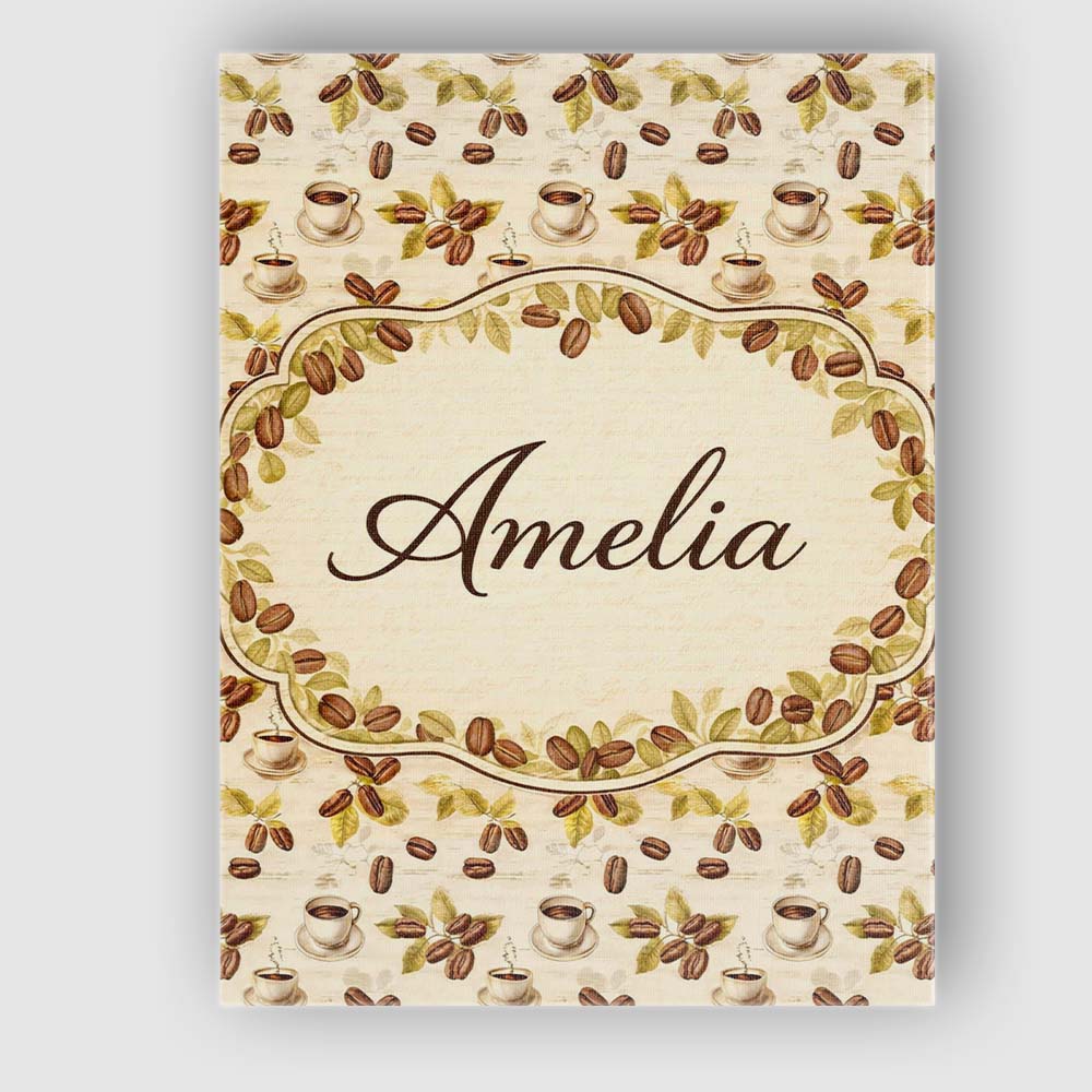 Personalised Name Coffee Beans and Olive Leaves Minimal Seamless Custom  Interior Canvas Wall Art Print Decor Picture Ready to Hang