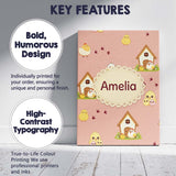 Personalised Name Cute Cartoon Chickens Custom  Modern Room Accent Elegant Feature Canvas Wall Art Print Decor Picture Ready to Hang
