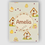 Personalised Name Cute Cartoon Chickens Custom  Modern Room Accent Elegant Feature Canvas Wall Art Print Decor Picture Ready to Hang