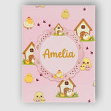 Personalised Name Cute Cartoon Chickens Custom  Modern Room Accent Elegant Feature Canvas Wall Art Print Decor Picture Ready to Hang