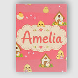 Personalised Name Cute Cartoon Chickens Custom  Modern Room Accent Elegant Feature Canvas Wall Art Print Decor Picture Ready to Hang