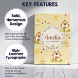 Personalised Name Cute Cartoon Chickens Custom  Modern Room Accent Elegant Feature Canvas Wall Art Print Decor Picture Ready to Hang