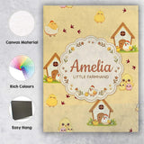 Personalised Name Cute Cartoon Chickens Custom  Modern Room Accent Elegant Feature Canvas Wall Art Print Decor Picture Ready to Hang