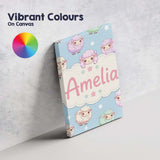 Personalised Name Cute Kawaii Sheep with Custom  Unique Gift Idea Elegant Feature Canvas Wall Art Print Decor Picture Ready to Hang
