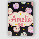 Personalised Name Cute Kawaii Sheep with Custom  Unique Gift Idea Elegant Feature Canvas Wall Art Print Decor Picture Ready to Hang