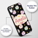 Cute Kawaii Sheep with Night Star Background Custom Name Protective Phone Case Mobile Cover Durable Everyday Smartphone Shock Resistant