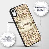 Coffee Plant Beans and Green Leaves Seamless Custom Name Protective Phone Case Mobile Cover Durable Everyday Smartphone Shock Resistant