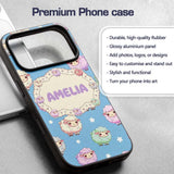 Cute Kawaii Sheep with Blue Sky Star Background Custom Name Protective Phone Case Mobile Cover Durable Everyday Smartphone Shock Resistant