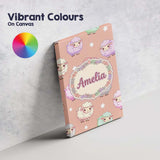 Personalised Name Cute Kawaii Sheep with Custom  Unique Gift Idea Elegant Feature Canvas Wall Art Print Decor Picture Ready to Hang