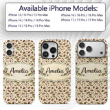 Coffee Plant Beans and Green Leaves Seamless Custom Name Protective Phone Case Mobile Cover Durable Everyday Smartphone Shock Resistant