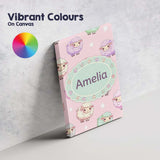Personalised Name Cute Kawaii Sheep with Custom  Unique Gift Idea Elegant Feature Canvas Wall Art Print Decor Picture Ready to Hang