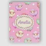 Personalised Name Cute Kawaii Sheep with Custom  Unique Gift Idea Elegant Feature Canvas Wall Art Print Decor Picture Ready to Hang