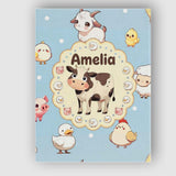 Personalised Name Cute Farm Animals Cow Pig Custom  Bespoke Interior Contemporary Canvas Wall Art Print Decor Picture Ready to Hang