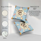 Custom Name Cute Farm Animals Cow Pig Duck Chicken Seamless Name Square Filled Cushion Throw Pillow Sofa Bed Home Decor Zip Washable UK Made
