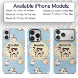 Cute Farm Animals Cow Pig Duck Chicken Seamless Custom Name Protective Phone Case Mobile Cover Durable Everyday Smartphone Shock Resistant