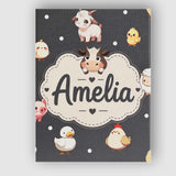 Personalised Name Cute Farm Animals Dark Custom  Unique Gift Idea Elegant Feature Canvas Wall Art Print Decor Picture Ready to Hang