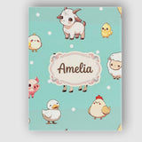 Personalised Name Cute Farm Animals Mint Custom  Unique Gift Idea Elegant Feature Canvas Wall Art Print Decor Picture Ready to Hang