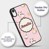 Cute Farm Animals Cow Pig Duck Printed Design Custom Name Protective Phone Case Mobile Cover Durable Everyday Smartphone Shock Resistant
