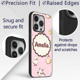 Cute Farm Animals Cow Pig Duck Printed Design Custom Name Protective Phone Case Mobile Cover Durable Everyday Smartphone Shock Resistant
