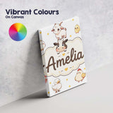 Personalised Name Cute Farm Animals Cow Pig Custom  Bespoke Interior Contemporary Canvas Wall Art Print Decor Picture Ready to Hang