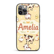 Cute Farm Animals Cow Pig Duck Chicken Yellow Custom Name Protective Phone Case Mobile Cover Durable Everyday Smartphone Shock Resistant