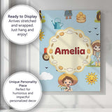 Personalised Name Cute Farm Tractor Duck Custom  Unique Gift Idea Elegant Feature Canvas Wall Art Print Decor Picture Ready to Hang