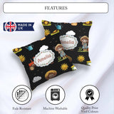 Custom Name Farm Tractor Duck Girl Farming Scene Black Seamless Square Filled Cushion Throw Pillow Sofa Bed Home Decor Zip Washable UK Made